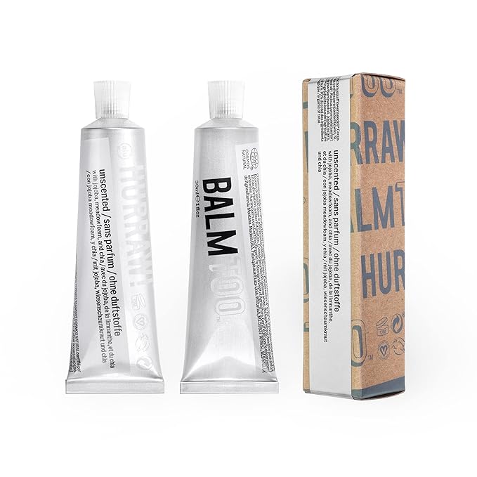 Hurraw! Balmtoo Squeezable Balm, Unscented: Thick and ultra-moisturizing for anywhere application. Body, face, lips, neck, fingers, toes. 1 tube = 7 sticks of lip balm. Natural, Organic. Made in USA-Velvo Beauty