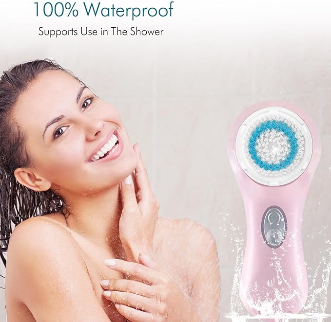 Microtree Facial Cleansing Brush Rechargeable, Sonic Vibrating System, 2 Speeds for Gentle Clean, Face Brushes for Cleansing, Electric Waterproof Portable Travel Face Scrubber-Velvo Beauty
