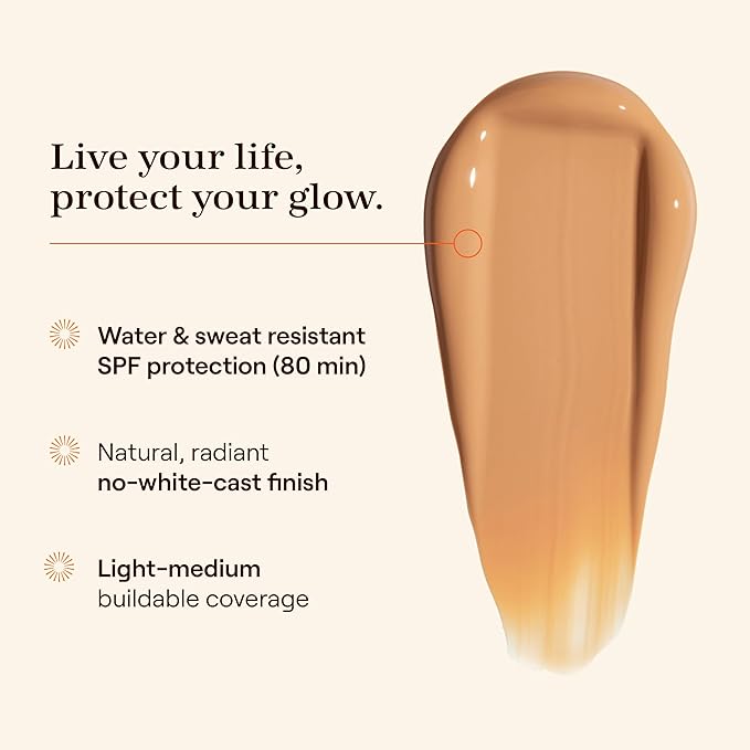 Live Tinted Hueguard Skin Tint SPF 50 - Tinted Mineral Sunscreen with Light-Medium Buildable Coverage With a Hydrating and Radiant Finish - Water and Sweat Resistant, 1.35 fl oz - Shade 08-Velvo Beauty