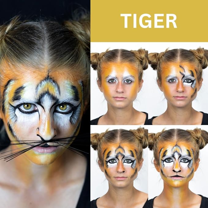 Mehron Makeup Premium Character Kits| Makeup Kits for Halloween & Cosplay| Made in the USA | Complete Makeup Kit | Includes all Makeup, Tools, & Instructions on How to Create the Look | (Feline/Cat)-Velvo Beauty