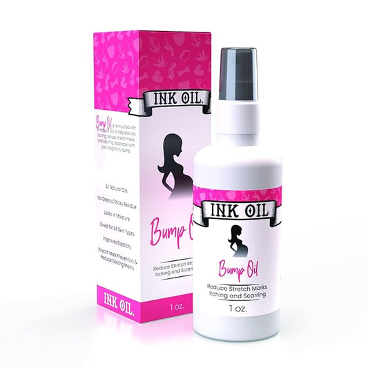 Ink Oil Bump Oil Stretch Mark Treatment | Baby Bump Essentials | Scar Removal | Pregnancy Must Haves First Trimester | Maternity Care | Ink - Bio Oil Stretch Marks Pregnancy | Advanced Skincare-Velvo Beauty