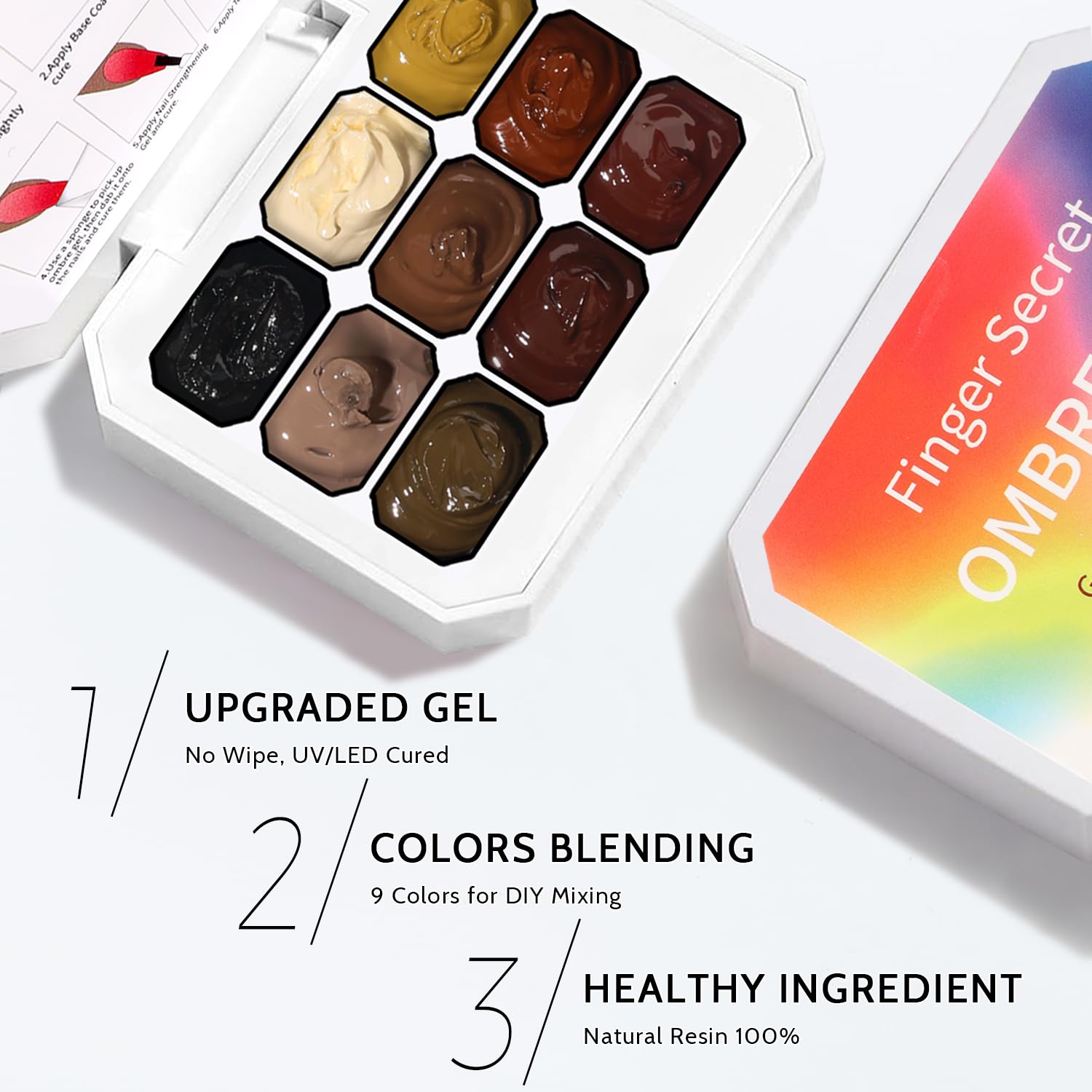 Sponge Pat Paint Nail Gel & Tools Kit, 9 Colors Ombre Nails Gradient Gel Nail Blush Blooming Aura Nails Drawing Stripper Floral Painting Nail Art, No Wipe, UV/LED Curing (9 Colors Set B)-Velvo Beauty