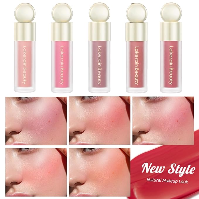 Liquid Blush, Natural Matte Finish Looking, Dewy Cheek Tint Cream Blush for Cheeks, Soft Cream Face Blush, Moisturizing Lightweight Blendable Feel(Orange Red 04)-Velvo Beauty