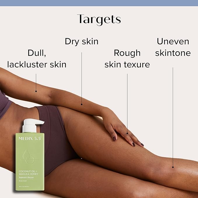 Medix 5.5 Argan Oil + Coconut Oil Skin Care Set Moisturizer Cream Body & Face Lotion | Firming Body Lotion Set Reduces Look Of Wrinkles, Cellulite, Dry Skin, & Uneven Skin Tone For Women, 2PC Bundle-Velvo Beauty