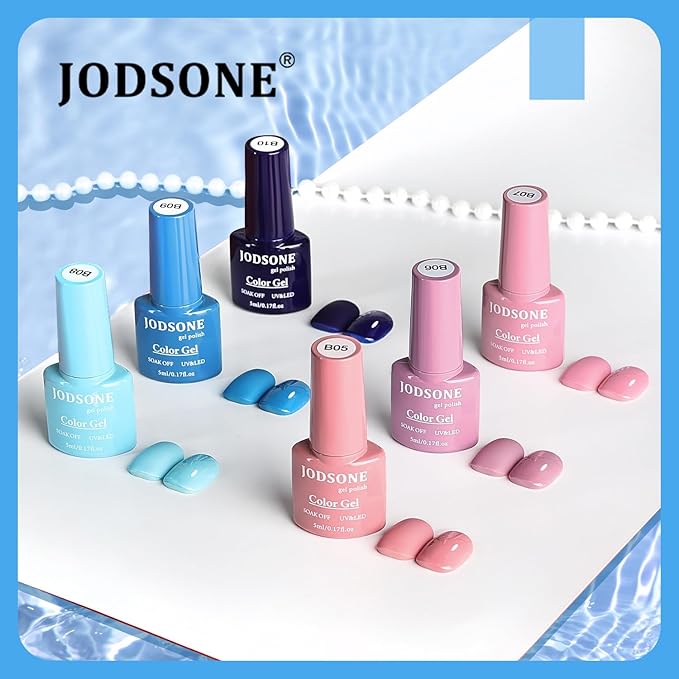 JODSONE Same Color Same Bottle 32 Colors Gel Nail Polish with U V Light Soak Off Glitter Base Top Matte Coat Manicure Salon Home DIY-Velvo Beauty