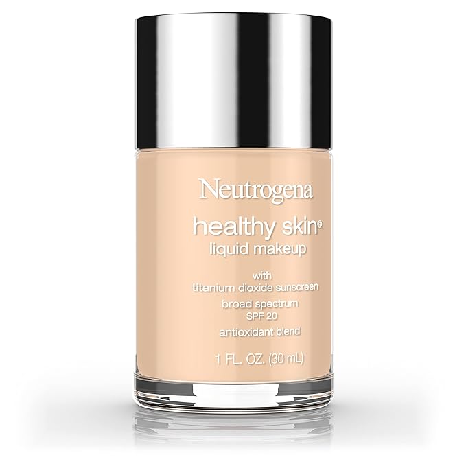 Neutrogena Healthy Skin Liquid Makeup Foundation, Broad Spectrum SPF 20 Sunscreen, Lightweight & Flawless Coverage Foundation with Antioxidant Vitamin E & Feverfew, Natural Beige, 1 fl. oz (Pack of 2)-Velvo Beauty