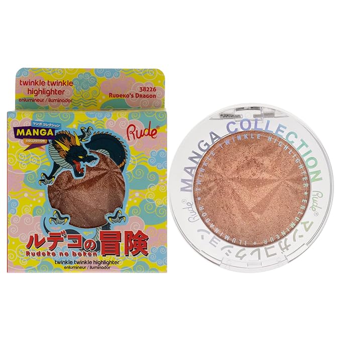 Rude Cosmetics Manga Collection Twinkle Twinkle Highlighter - Rudekos Dragon Highlighter Women 0.14 oz-Velvo Beauty