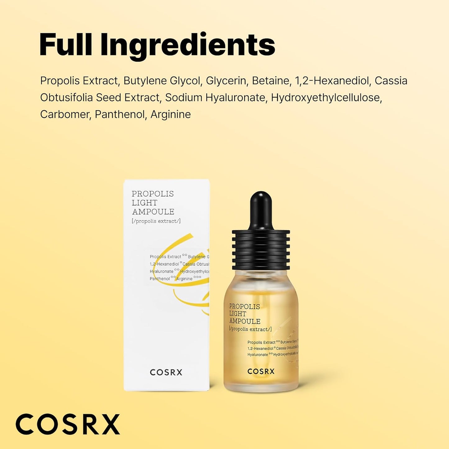 COSRX Propolis Ampoule, Glow Boosting Serum for Face with 73.5% Propolis Extract, 1.01fl.oz/30ml, Hydrating Essence for Sensitive Skin, Fine Lines, Uneven Skintone, Korean Skincare-Velvo Beauty