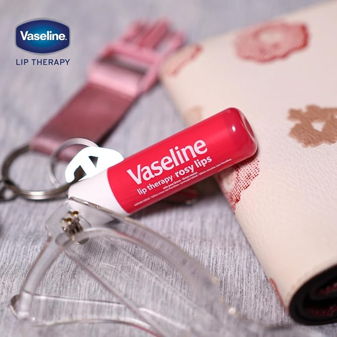 Vaseline Lip Therapy Rosy Lips - Hydrating Lip Balm Pack, Vaseline Stick, Lip Moisturizer for Dry Lips, 0.16 Oz Each (Pack of 8)-Velvo Beauty