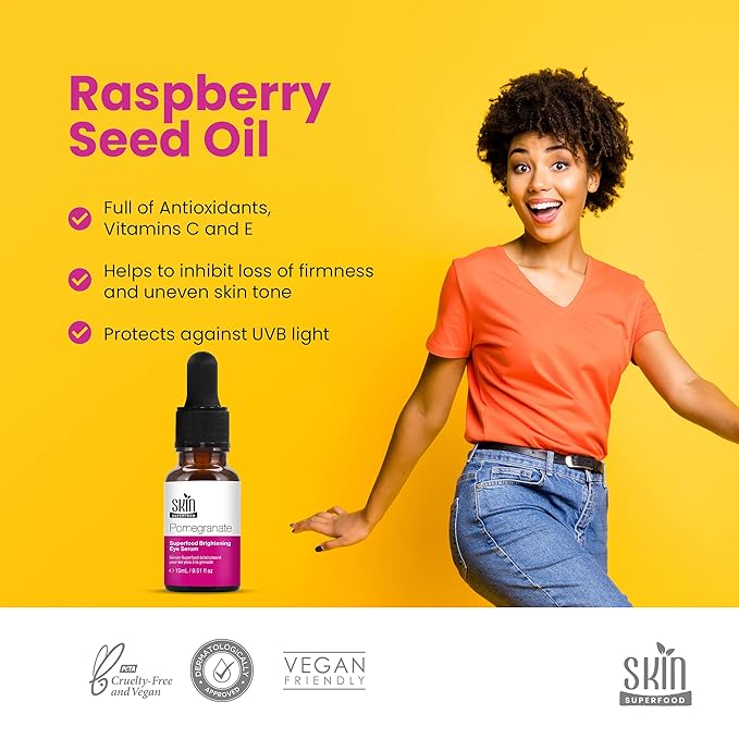 Pomegranate Superfood Brightening Oily Eye Serum 100% Natural and Vegan 0.53 Fl Oz (15ml)-Velvo Beauty