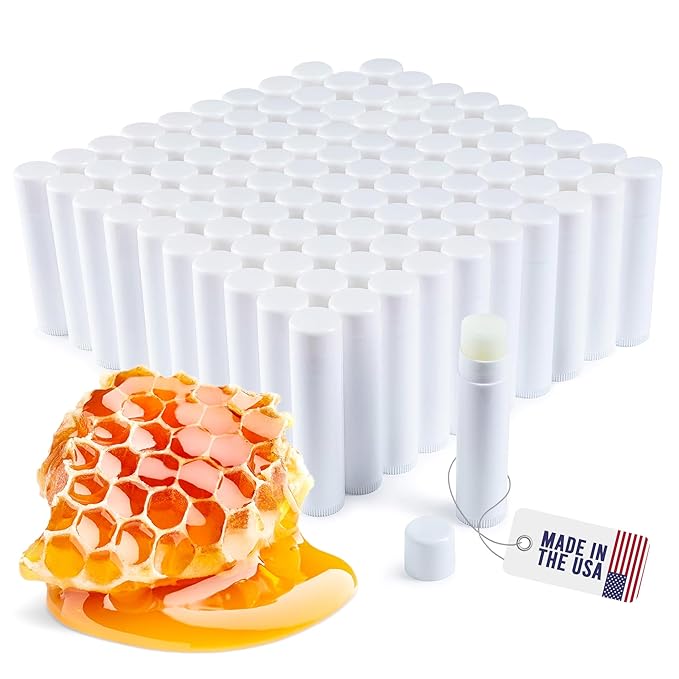 Lip Balm Bulk Unlabeled - Made in USA Bulk Chapstick - Natural Ingredients Vitamin E Shea Butter - Custom Chapstick Bulk For Party & Wedding Favors (100 Count, Honey)-Velvo Beauty