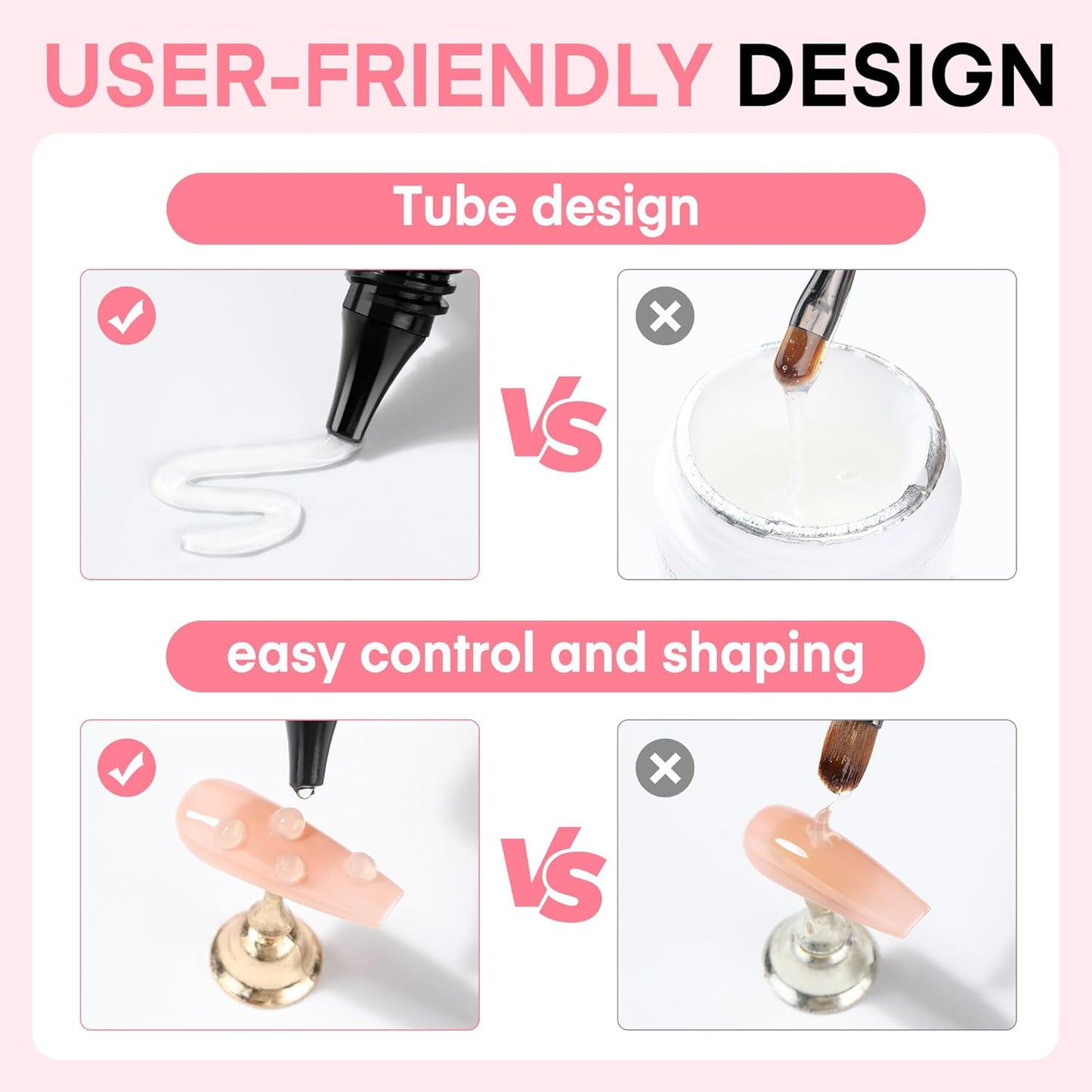 UNA GELLA 3D Gel Nail Art, 3D Nail Gel Sculpting G el Glue 15g 4 in 1 No Wipe Clear Nail Polish for Nails Tips, Chrome Powder, Nail Charms Gems, Drawing, Molding and DIY Nail Art Lamp Curing Needed-Velvo Beauty