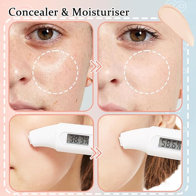 Full Coverage Concealer Foundation,Oil Control Long Lasting Lightweight BB Cream Tinted Face Moisturizer with SPF 50+ PA+++,Moisturizing CC Cream Liquid Foundation Makeup Brush Set（2 Pack）-Velvo Beauty