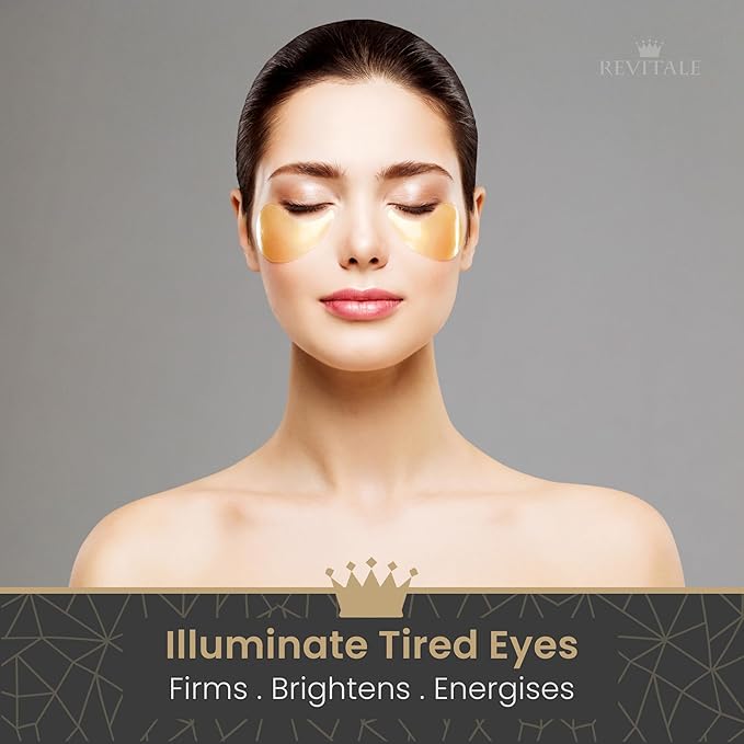 Gold under EYE Collagen Gel Mask, Nourishes, Firms & Hydrates, Puffy Eyes & Dark Circles, Hyaluronic Acid (30 Pairs - Jar)-Velvo Beauty