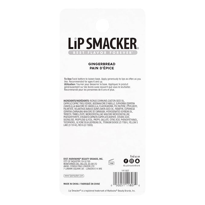 Lip Smacker Holiday Christmas Flavored Lip Balm Frappe Gingerbread Stocking Stuffer Gift For Kids-Velvo Beauty