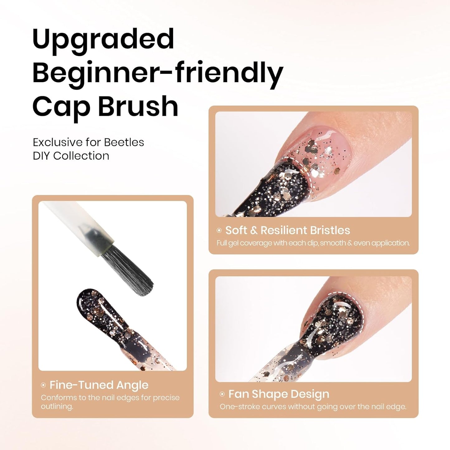 Beetles Gold Glitter Gel Nail Polish, 9ml Diamond Shiny Gel Polish Shimmer Reflective Sparkle Gold Color for Nail Art Soak Off UV LED Nail Lamp Dancing Glitter Gifts for Women-Velvo Beauty