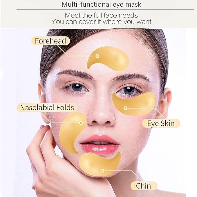 Under Eye Patches, 24K Gold Collagen Eye Mask for Puffy Eyes and Dark Circles Treatment, Under Eye Mask for Bags and Wrinkles, Eye Skin Care Pads for Beauty & Personal Care (60Pcs)-Velvo Beauty