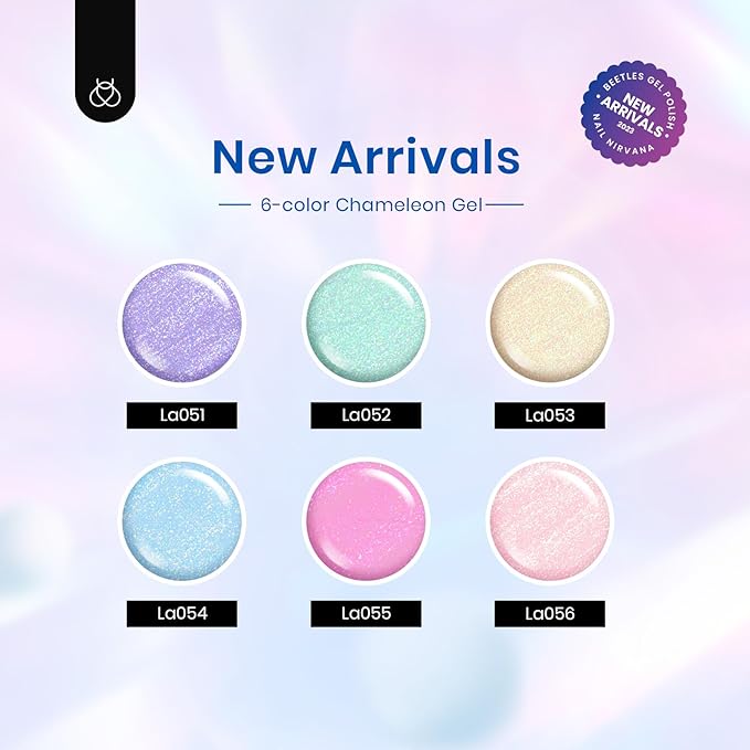 Beetles Glitter Gel Nail Polish Set, Pastel Pink Purple Blue 6 Colors Nebula Halo Chameleon Gel Polish Soak Off Uv Nail Lamp Gifts for Women-Velvo Beauty
