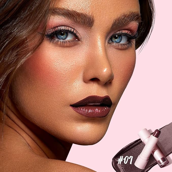 Tinted Lip Balm, Natural Semi-Gloss Finish, Hydrating / Coloring 2 in 1 Lip Stick for Girls & Women 01 Dark-Mauve-Velvo Beauty
