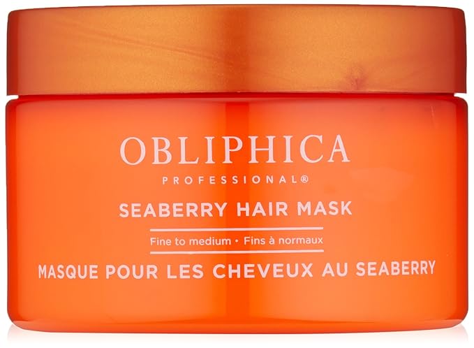 Obliphica Seaberry Hair Mask - Deep Conditioning Hydrating Treatment for Dry and Damaged Hair - Fine, Frizzy, and Color-Treated Hair - 8.5 Ounce (Pack of 1)-Velvo Beauty