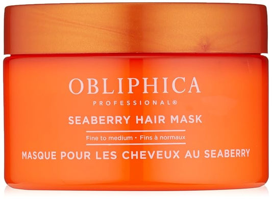 Obliphica Seaberry Hair Mask - Deep Conditioning Hydrating Treatment for Dry and Damaged Hair - Fine, Frizzy, and Color-Treated Hair - 8.5 Ounce (Pack of 1)-Velvo Beauty