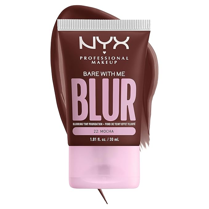 NYX PROFESSIONAL MAKEUP Bare With Me Blur Skin Tint Foundation Make Up with Matcha, Glycerin & Niacinamide - Mocha-Velvo Beauty