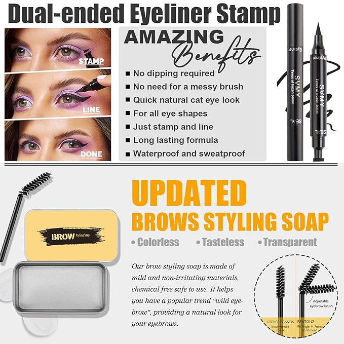 All in One Makeup Kit,Includes 12 Colors Eyeshadow Palette,Foundation,Face Primer, Lipstick Set,Eyebrow Soap Kit,Winged Eyeliner Stamp,Waterproof Mascara,Makeup Brush,Makeup Sponge,Gift Set for Women-Velvo Beauty