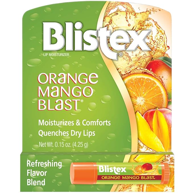 Blistex Orange Mango Blast Lip Balm, Vitamins C & E, Bulk Lip Balm, Super Smooth Moisturization, Refreshing Flavored Lip Hydration, 0.15 Ounce (Pack of 24)-Velvo Beauty