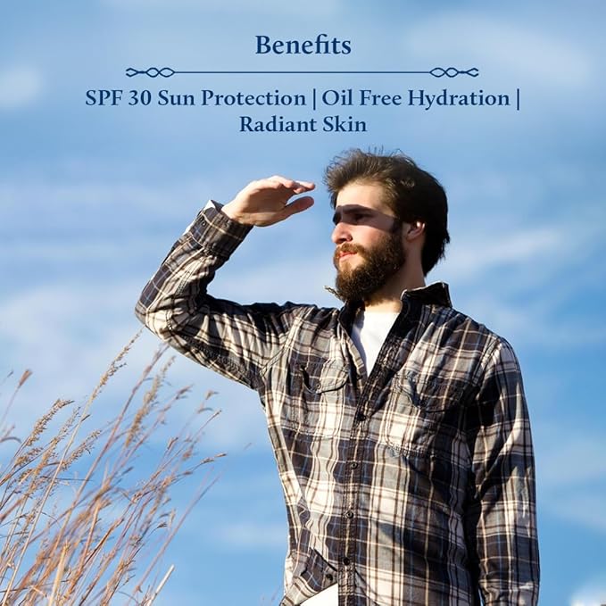 Blue Nectar Coconut Face Cream with SPF 30 Sunscreen for Men | Plant Based Oil Free Moisturizer for Face with Vitamin E |Sunscreen for Oily, Dry & Sensitive Skin (16 Herbs, 1.76 FlOz)-Velvo Beauty