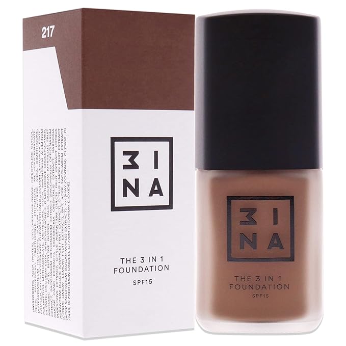 3INA The 3-In-1 Foundation 217 - Vegan Formula - Combination Of Primer, Concealer And Foundation - Medium Coverage - Natural Finish - Perfect For Covering Lines And Blemishes - Long Lasting - 1.01 Oz-Velvo Beauty