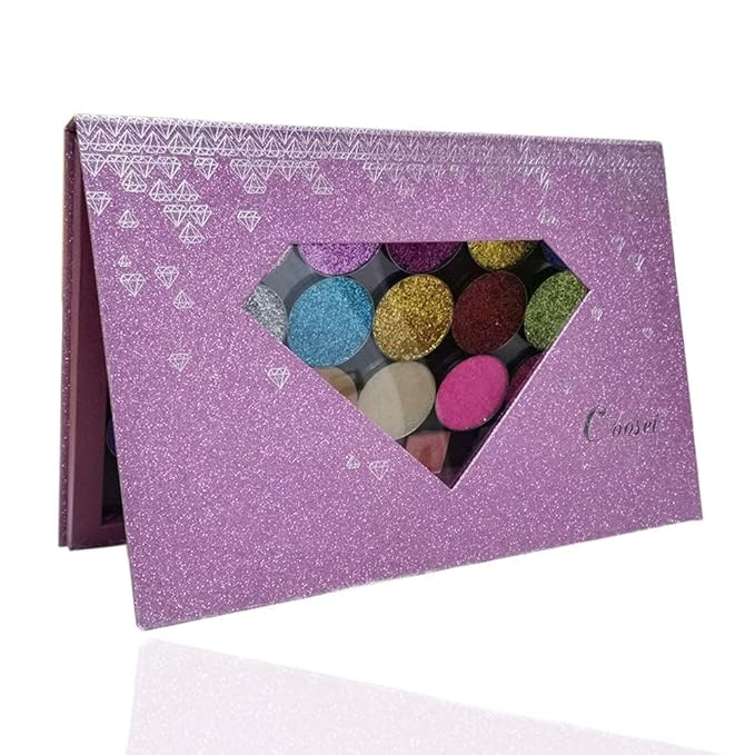 Large-Sized Empty Magnetic Makeup Palette with Diamond-Shaped Transparent Window-Velvo Beauty