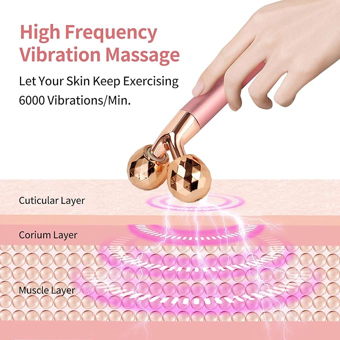 2-in-1 Face Massager Roller Electric Face Roller, 3D Roller and Crescent-Shape Face Massager Kit for Face Skin Care Tools-Velvo Beauty