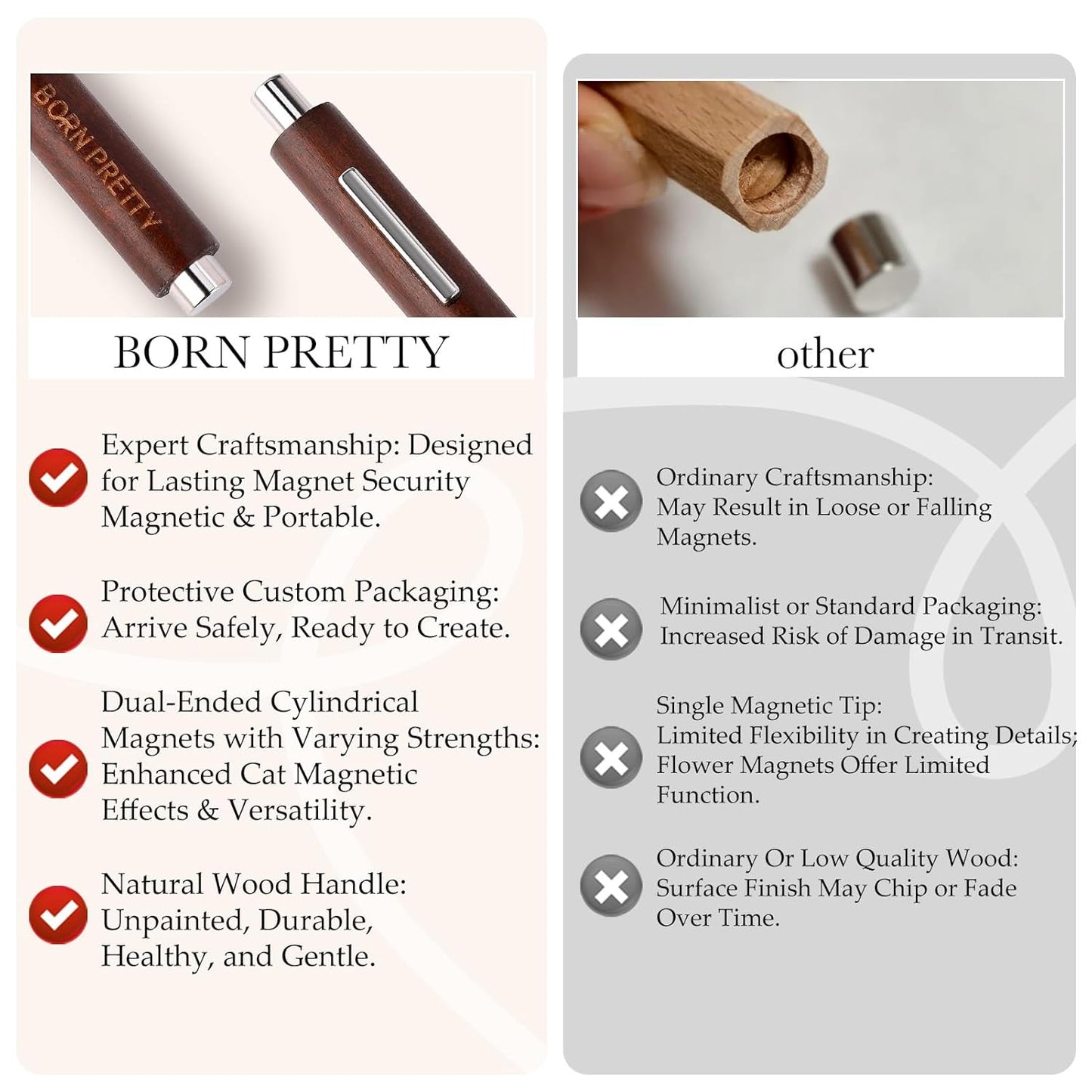 BORN PRETTY 3 in 1 Nail Magnet, Multifunctional Cat Magnetic Eye Nail Polish Magnet Pen, 3D Magnetic Nail Polish Stick for Home DIY, Salon, Studio Nail Art Design Tools-Velvo Beauty