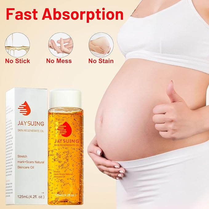 Stretch Mark Oil for Pregnancy, Skincare Body Oil for Scars and Stretchmarks, Pregnancy Oils for Stretch Marks Pre and Postpartum Natural Skincare Massage Oil, Skin Regenerate Oil, 4.2 fl.oz-Velvo Beauty