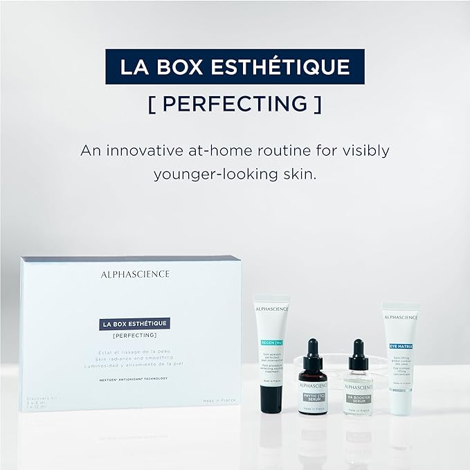 ALPHASCIENCE La Box Esthetique [Perfecting] Discovery Kit - PHYTIC [TC], REGEN [HX], HA BOOSTER, and EYE MATRIX - Helps Reduce Appearance of Blemishes & Scars - Moisturizing - Soothes Skin - 1 Kit-Velvo Beauty