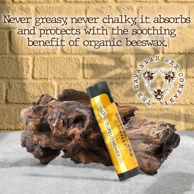 Savannah Bee Company Lip Balm - Lip Moisturizer for Chapped Lips - Hydrating Lip Balm with Pure Honey-Velvo Beauty