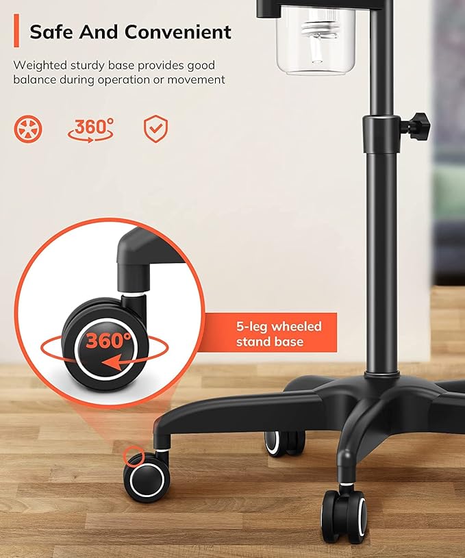 TASALON 2-in-1 Professional Facial Steamer, Hot Ozone Face Steamer for Facial with 5X Magnifying Lamp, Esthetician Steamer for Salon Beauty and Spa Shop, Skin Care Equipment with New Upgrade Wheels-Velvo Beauty