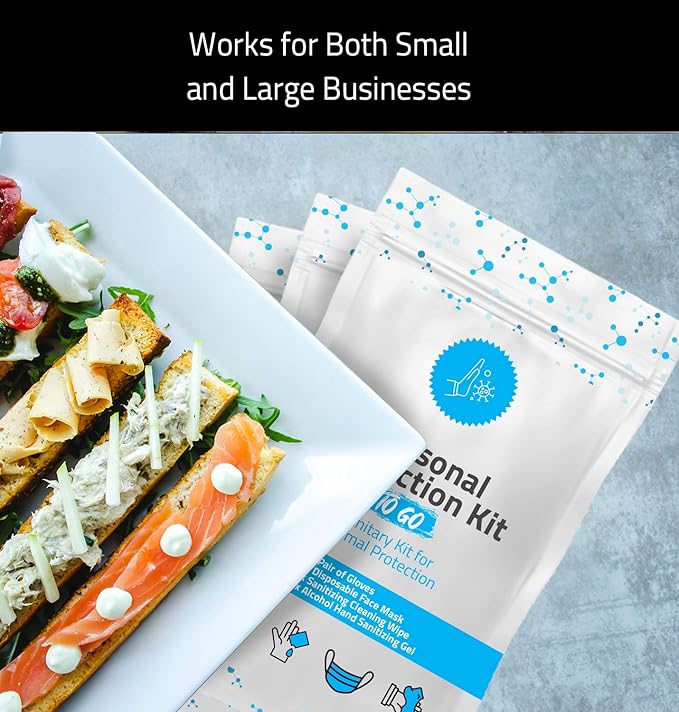 Personal Protection Kit TO GO, Mini 4 Item PPE Kit for travel and school | Includes 1 Each of Face Covering, Gloves, Cleansing Wipes & Hand Cleansing Gel | 10 - Pack (Purple)-Velvo Beauty