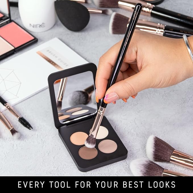 Niré Beauty 15piece Award Winning Professional Makeup Brush Set: Vegan Makeup Brushes with Case, Makeup Sponge, Brush Cleaner, Guide, Gift Box-Velvo Beauty