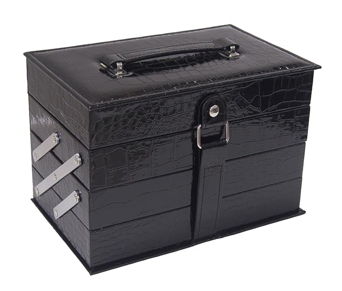 Cameo Matte All-in-one Makeup Kit, Crocodile Leather, Black-Velvo Beauty