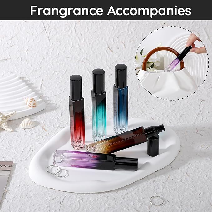 Segbeauty 0.34oz Empty Perfume Bottle, 5 Pack Glass Spray Bottles Travel Perfume Atomizer Sprayer Refillable Atomizer, Travel Size Spray Bottle, 10ml Portable Cologne Dispenser with Refill Tool Kit-Velvo Beauty