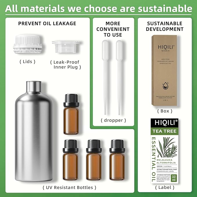 HIQILI Australian Tea Tree Essential Oil for Nail Repair, Hair Care, Add to Shampoo, Shower Gel, Foot Soak - 32 Fl Oz-Velvo Beauty