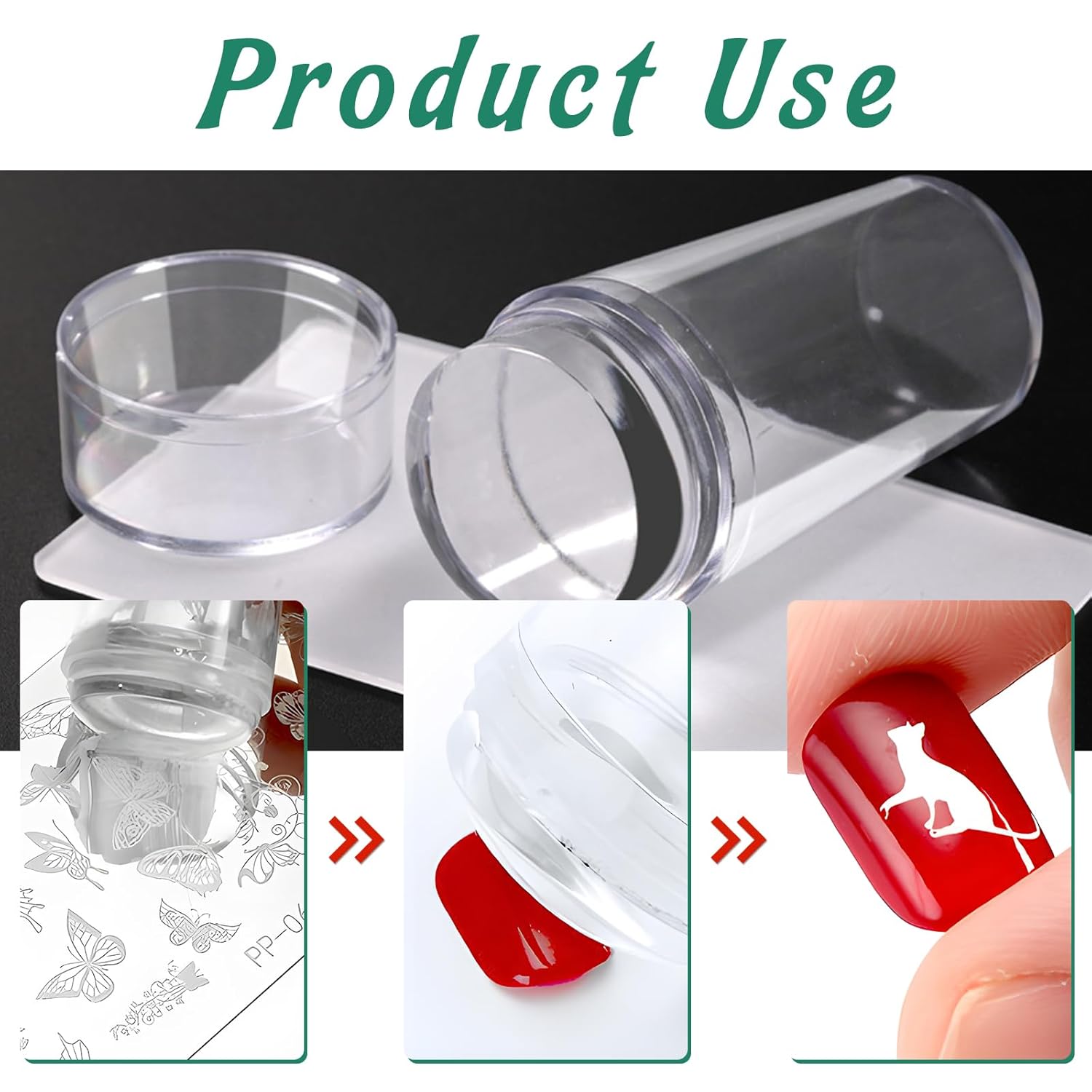 AddFavor Nail Stamper Kit 8pcs Nail Stamping Plates French Geometric Heart Star Image Nail Stencils with Silicone Stamp and Scraper for Women Girls Summer Nail Art Design Supplies Tools-Velvo Beauty