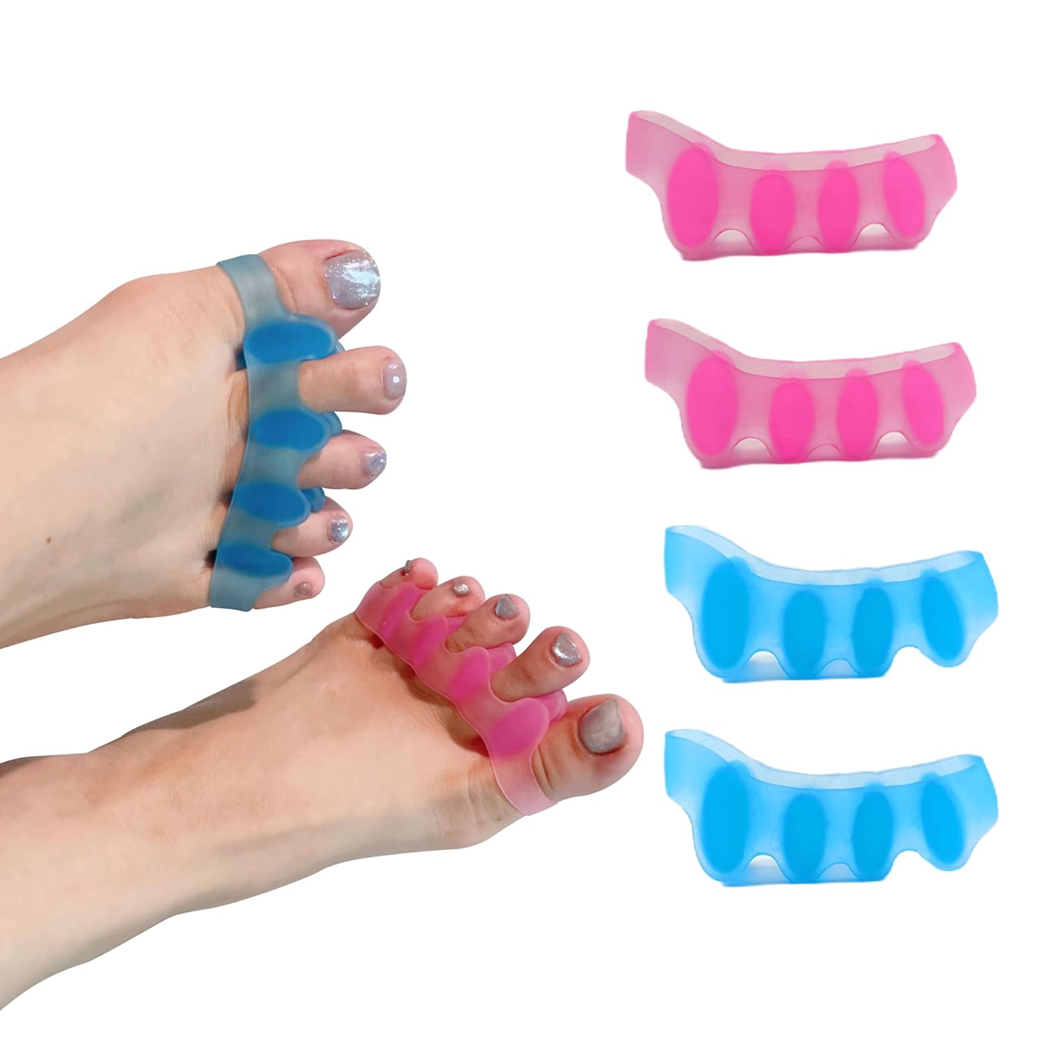 SUNFATT Toe Spacers for Women,Toe Separators for Women,Relieves OverlappingToes,Bunions Corrector and Hammer Toe Pain,Gel Toe Spreader Separates Toes and Relaxes Toes.-Velvo Beauty