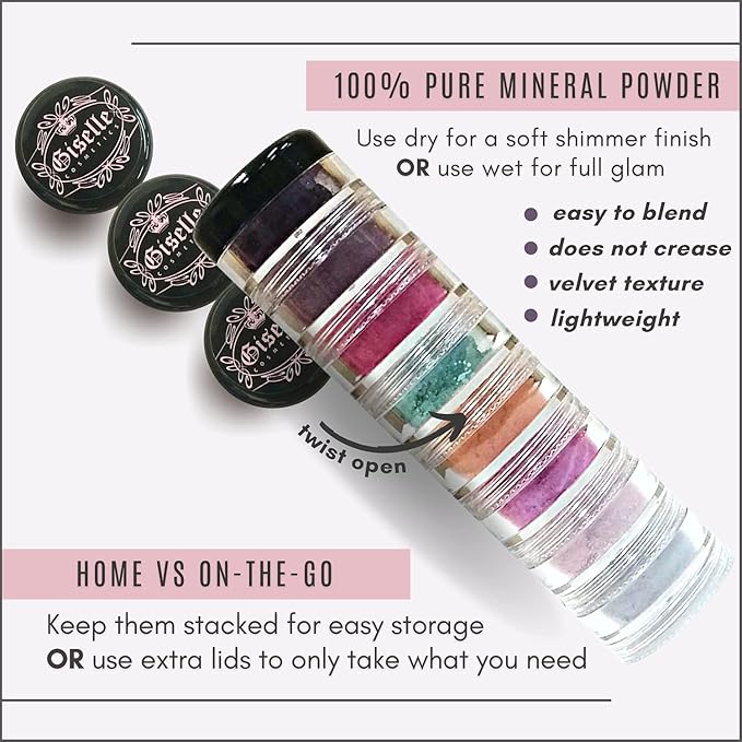 Loose Mineral Eyeshadow and Contouring Palette - Lolly Pop Candy 8 Shade Set-Velvo Beauty