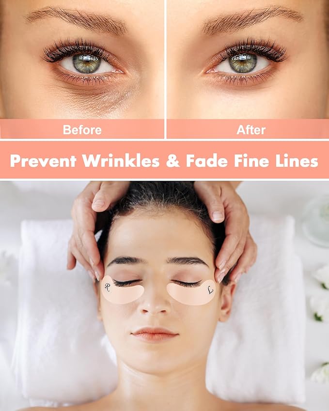 Under Eye Patches Silicone - Reusable Eye Patches + Silicone Fixing Tape Cuttable, Eye Wrinkle Patches, Reusable Eye Mask, Plump Fine Lines & Wrinkles, Eye Cream Applicator + Silicone Bag-Velvo Beauty