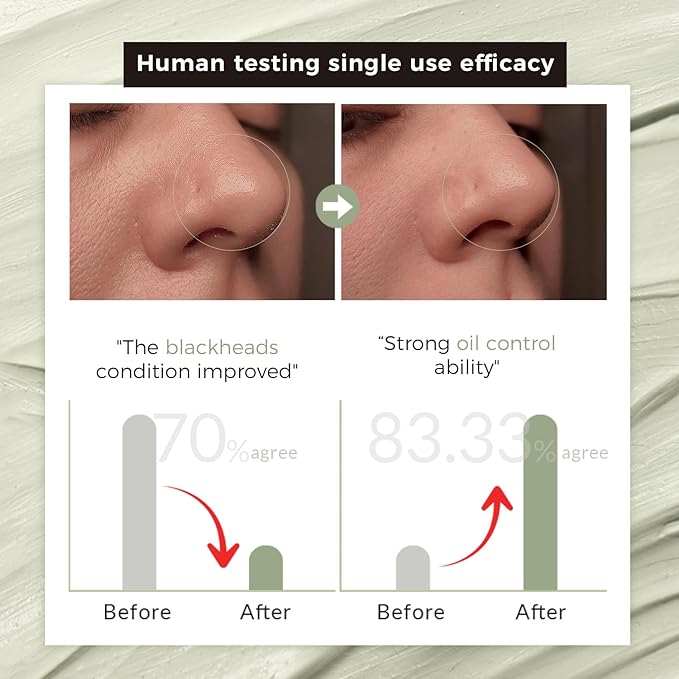 Purifying Green Tea Mask, Natural Facial Clay Mask Deep Pore Cleansing with Green Tea Extract and Portulaca Extract, for Clogged Pores, Detoxifies & Balance Oil, 3.52 fl.oz-Velvo Beauty