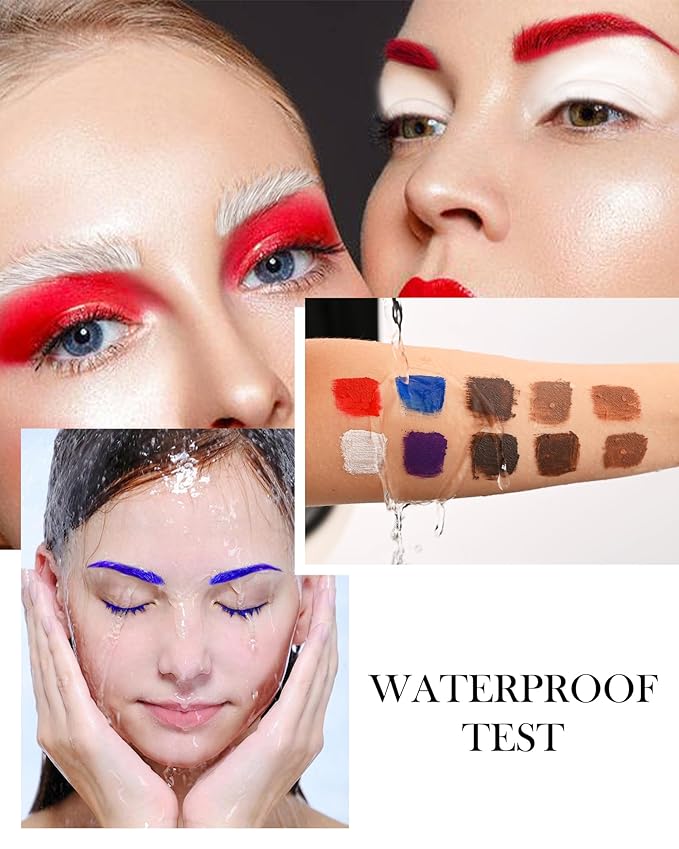 Tinted Brow Mascara Gel- 1Pcs Long-lasting Waterproof Smudge-proof White Eyebrow Glue Colored Liquid Mascara, Tinted Brow Filler, Length Curly Mascara for Women, Halloween Eye Makeup-10-Velvo Beauty