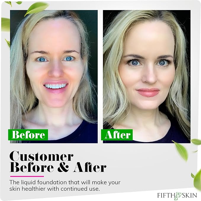 Fifth & Skin: Better’n Ur Skin Liquid Foundation (PORCELAIN) - Natural, Organic, Vegan, Cruelty-Free - Gluten-Free Beauty with Buildable Coverage and Palm-Free Luxury - 1 oz-Velvo Beauty