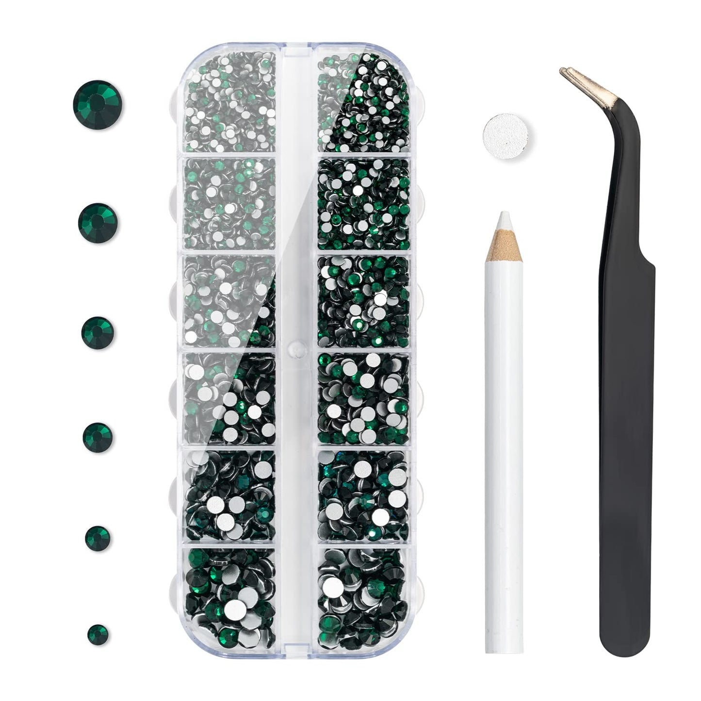 Flatback Crystal Rhinestones, 3792 Pieces Round Nail Gems Non Hot-fix Rhinestone SS6-SS20 Mixed Sizes Nail Art Rhinestones for Acrylic Nails, Crafts, Makeup, Clothes, Shoes, DIY Decorations-Velvo Beauty